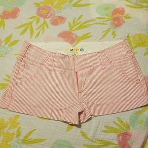 Pink and White Roxy Shorts
